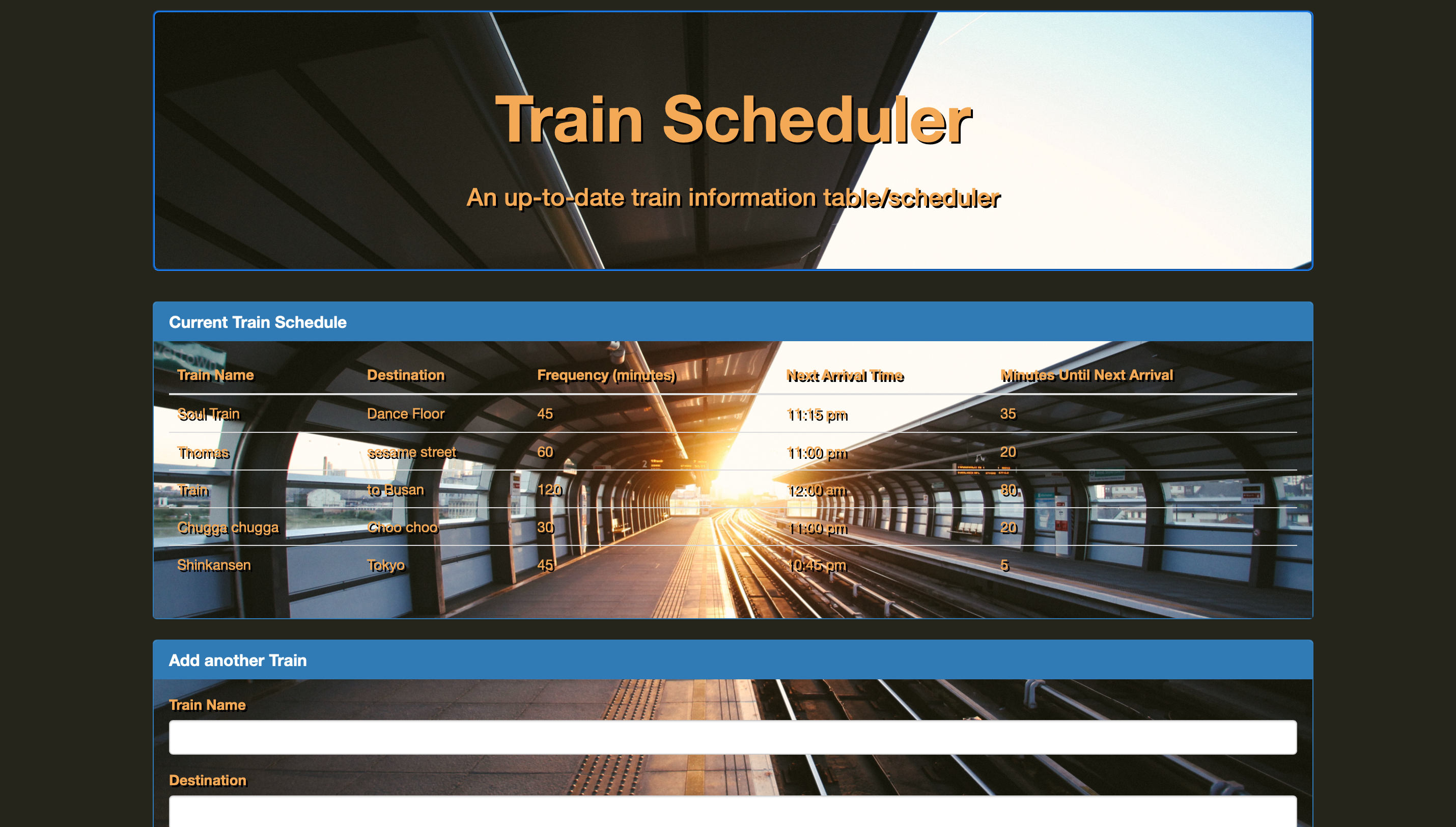Train Scheduler